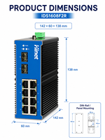 Switch PoE Industrial de 8 Puertos 100M para Riel DIN, 2 SFP Uplink, VLAN, SNMP, QoS, IP30, Carcasa de Aluminio, Alimentación CC, para Cámaras CCTV, CE, RoHS