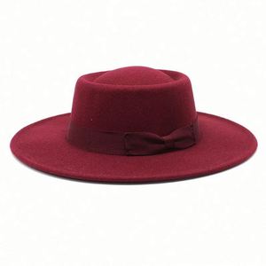 Chapeau Fedora à large bord en feutre imitation laine, de bonne qualité et abordable, unisexe, personnalisable, pour affaires, pêche, fête, femmes et hommes - Product Image 2