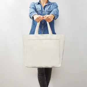 थोक में सादे कैनवास टोटे बैग थोक बड़ी क्षमता में महिला कंधे बैग कस्टम मुद्रित टोटे बैग खरीदारी के लिए