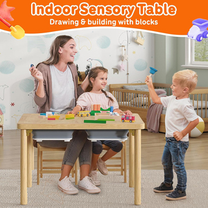 <span class=keywords><strong>Table</strong></span> sensorielle pliable en bois certifiée CPC pour enfants avec couvercle en contreplaqué anti-<span class=keywords><strong>d</strong></span>éformation - Product Image 2