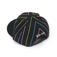 Gorra de Béisbol de Alta Calidad de 6 Paneles con Rayas, Impresión Digital por Sublimación, Gorra Deportiva con Logotipo Bordado en 3D Personalizado