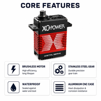 Гигантский сервопривод для радиоуправляемых моделей 100/150/180 кг XQ POWER, бесщеточный, с последовательной шиной, водонепроницаемый, в алюминиевом корпусе с ЧПУ, для роботизированных рук