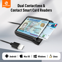 Lecteur de cartes ZOWEETEK USB 2.0 à contact intelligent EMV CAC SIM ID IC et lecteur/graveur de cartes sans contact NFC, lecteur de cartes ATM