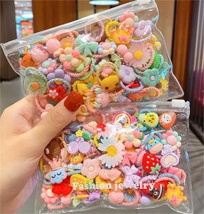 Fasce per capelli elastiche con fiori colorati carini per 1-6 anni in gomma morbida con decorazioni dolci per bambine - Product Image 6