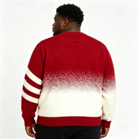 OEM Winter Herrenkleidung Alpha Kapa Alpha Sorority Kty Logo Maßgefertigte Knopfjacke 3GG Rot und Weiß Ombré Strickjacken