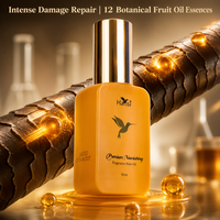 Huile capillaire bio nourrissante en profondeur, formule non grasse, contrôle des frisottis, réparation des pointes fourchues, sérum à la vitamine E, 12 huiles botaniques premium
