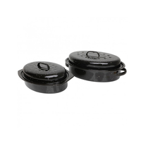 D'ustensiles en porcelaine pour barbecue, en céramique, rôtissoire ovale, pour poulet, dinde, à rainure, poêle, fond de cuisson, 2 pièces