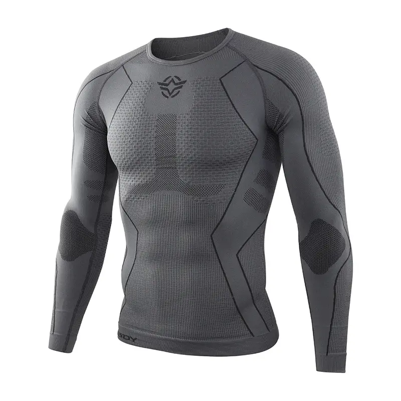 Men Underwear Set Long Sleeve Shirt and Pants Pieces Johns Base Layer Gear Compression Suits for Running Skiing