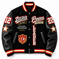 Veste de club sportif personnalisée OEM pour marque de streetwear, commandes en gros, logo brodé, veste de baseball en cuir noir pour homme