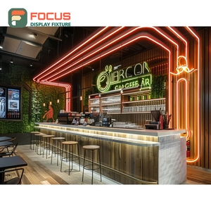 Premium Coffee Merchandise Display Rack White Panel Finish Coffee Bean Display Area Coffee Merchandise Rack - Product Image 6