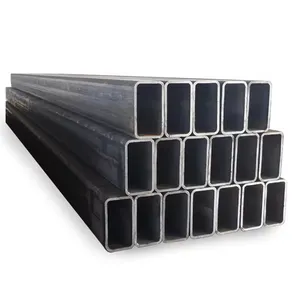 Siyah demir boru kaynaklı ms dikdörtgen boru yapı malzemesi karbon çelik kare boru için kullanılır