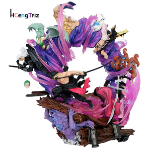 Gran oferta, figura de acción de PVC Roronoa <span class=keywords><strong>Zoro</strong></span> de 23CM, <span class=keywords><strong>One</strong></span> Pieces GK LS, King Throne <span class=keywords><strong>Zoro</strong></span>, modelo de doble cabeza, colección de adornos de juguete de Anime - Product Image 1