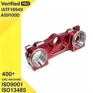 ขายึดแบบแยกสองช่องทำจากอะลูมิเนียมชุบสีแดงด้วยเครื่อง CNC ความแม่นยำสูง - แผ่นยึดแบบโครงสร้างแข็งแรงทนทาน - Product Image 1