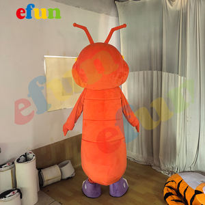 Efun Moq 1 PC Tùy Chỉnh Chuyên Nghiệp Màu Đỏ Sâu Bướm Linh Vật Trang Phục Dành Cho Người Lớn Kích Thước Phim Hoạt Hình Côn Trùng Cosplay Đảng Trang Phục Cho Bán - Product Image 3