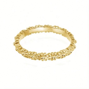 Custom Jewelry Wholesale Trendy 925 Sterling Silver 18k Gold Vermeil Zircon Flower Design Wedding Band <b>Promise</b> <b>Ring</b> Party <b>Women</b> - Product Image 1