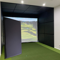 Panneau de simulateur de golf acoustique résistant aux chocs certifié TB117 de qualité commerciale, rembourrage en mousse zéro rebond pour l'entraînement