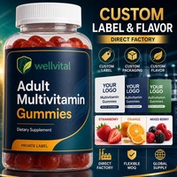 Gummies multivitaminées pour adultes, saveur personnalisée, étiquette personnalisée, directement de l'usine