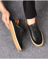 Baskets décontractées pour hommes en cuir véritable de vachette, style rétro, de marque de luxe OEM, haute qualité, plates, pour le quotidien au printemps
