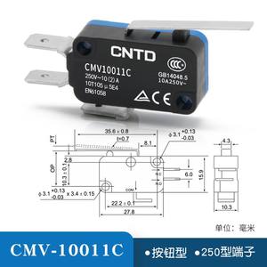 Interrupteurs à micro-limite miniatures CNTD Changde Electric, à réinitialisation automatique, 10A, modèle à bouton-poussoir CMV10011C & CMV101C - Product Image 3