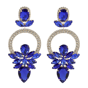 Nouvelle Arrivée Boucles <span class=keywords><strong>d</strong></span>'Oreilles Pendante Fleur de Mariée en Laiton Plaqué Or Magnifiques <span class=keywords><strong>Strass</strong></span> en Forme de Cœur Exagérés pour Anniversaire <span class=keywords><strong>Femme</strong></span> - Product Image 6