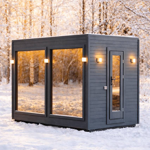 Cabine de sauna carrée électrique moderne d'extérieur en gros, durable et résistante aux intempéries, en bois, pour club de santé commercial, spa et villa - Product Image 3