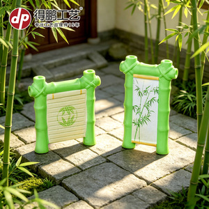 Bamboo Miniature Scene Ornament Set 6 Piece Landscape Accessories Indoor Outdoor Decorative <b>Garden</b> Decor Painted Synthetic - Product Image 5