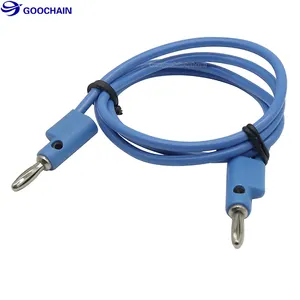 Silicone Blue Nam Đến Nam Thử Nghiệm Có Thể Xếp Chồng Dẫn Cáp Cắm 4Mm Banana Jack