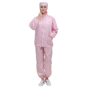 Traje <span class=keywords><strong>de</strong></span> <span class=keywords><strong>trabajo</strong></span> <span class=keywords><strong>de</strong></span> sala limpia lavable y sin polvo dividido Antiestático <span class=keywords><strong>de</strong></span> Poliéster a rayas con capucha Ropa ESD - Product Image 4