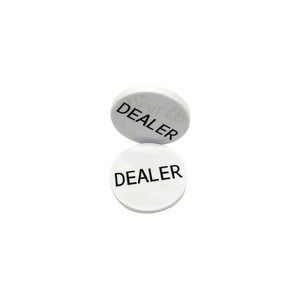 Directorio de fabricantes Calidad de <span class=keywords><strong>casino</strong></span> de acrílico blanco de 50mm con botón de distribuidor de palabra negra Distribuidor de accesorios de sala de póquer - Product Image 5