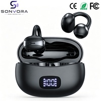 Personalización de Logotipo YXG-20, Auriculares Deportivos con Clip para Oreja Abierta, Auriculares Inalámbricos V6.0 con Pantalla Digital LED Inteligente para Correr y Hacer Ejercicio