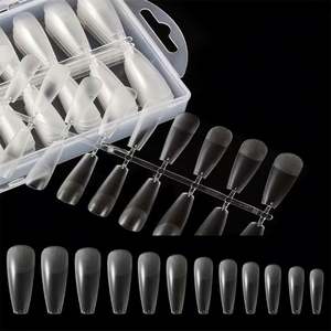 OEM Haute Qualité 240 pièces Faux Ongles en Gel Souple, Couverture Complète, Formes Amande et Ovale, pour Manucure Française, en Plastique ABS, Boîte de Press-Ons pour Doigts - Product Image 3