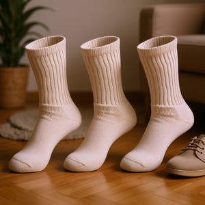 Db Calcetines Ecru para mujer, de algodón, transpirables, 3 pares, talla de zapato 5 a 10, uso diario informal, temporada de primavera - Product Image 2