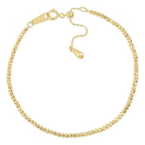 Xinfly 18K Real <b>Gold</b> Laser Bead Bracelet Necklace <b>Set</b> Italian Design INS Adjustable Au750 Disco Bridal Jewelry for Women Gift - Product Image 1
