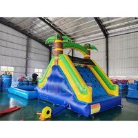 Grande piscine gonflable avec toboggan aquatique pour enfants, équipement de terrain de jeux extérieur commercial, attraction de parc aquatique
