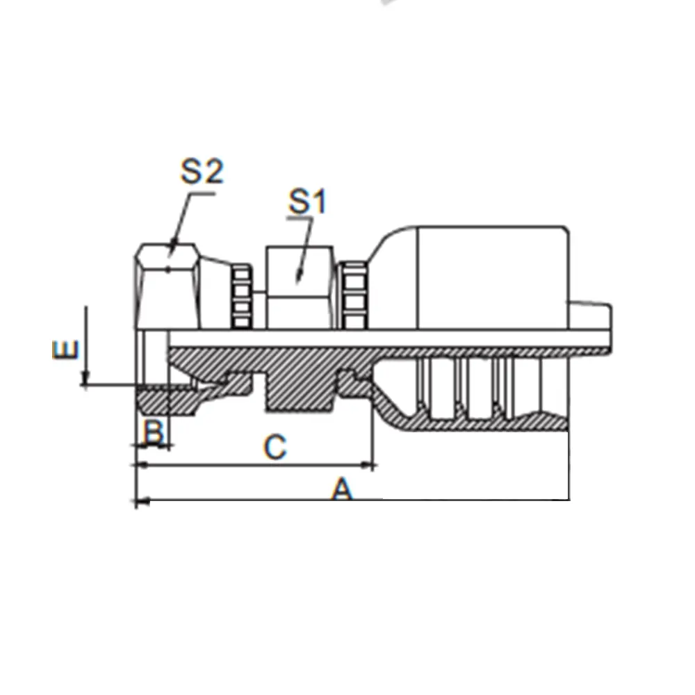 22611D BSP accessori unpezzo a cono femmina a 60 gradi BSP raccordi idraulici Parker femmina