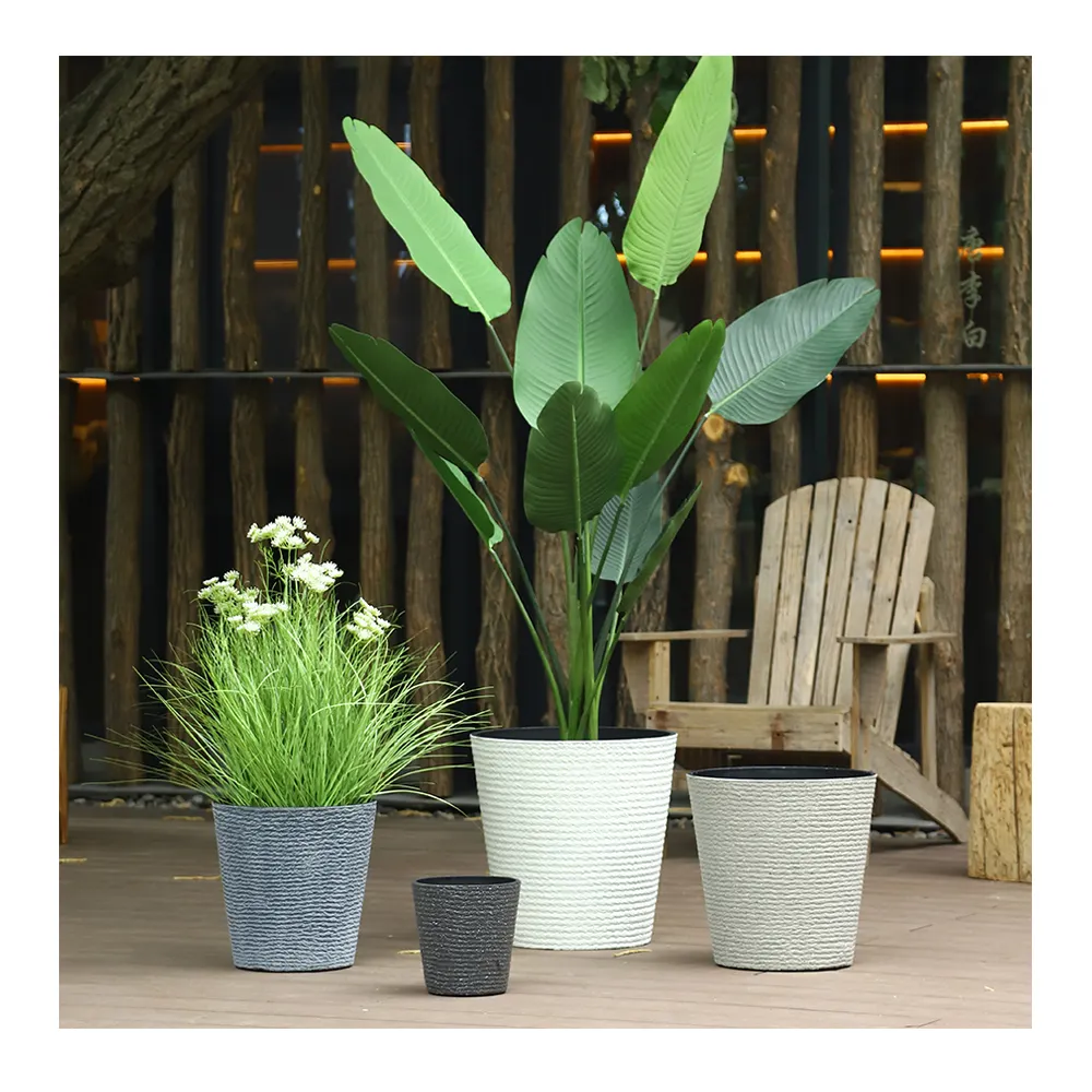 Frosted Stone Decorations For Home Large Cone Planter Pots High Quality Flower Pots Plastic Plant Pots Outdoor Large Garden