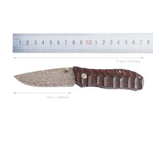 Couteau de camping en acier Damas Liner Lock avec manche en micarta pour le ménage, au prix de gros - Product Image 2