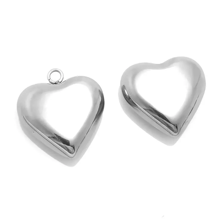 DIY jewelry stainless steel seamless stitched heart shaped ring bracelet necklace pendant charm