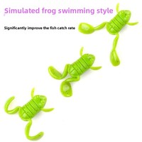 Leurre souple réaliste en forme de grenouille à pattes mobiles, flottant, à haute élasticité, anti-accrocs, avec encoche pour hameçon dissimulée, pour la pêche au bar