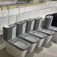 Commode de toilette moderne OEM Washdown en céramique montée au sol carrée une pièce toilette et piédestal évier ensemble salle de bains Wc toilette ensemble