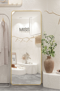 Miroir sur pied pleine <span class=keywords><strong>longueur</strong></span> à bords arrondis, à poser, pour chambre, salon, entrée - Vente en gros - Product Image 2