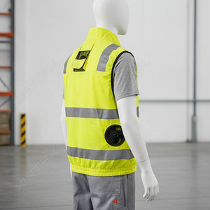 Chaleco Refrigerante Reflectante <span class=keywords><strong>de</strong></span> Doble Ventilador con Unidad <span class=keywords><strong>de</strong></span> Enfriamiento para Trabajo <span class=keywords><strong>de</strong></span> <span class=keywords><strong>Verano</strong></span> en Fábrica/Taller, Nivel A, Protección Contra Vapores, Marca XINTEX - Product Image 4