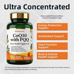תוסף תזונה לבריאות הלב לייצור אנרגיה סלולרית, נוגד חמצון, תמיכה בבריאות המוח והלב, קואנזים Q10 עם כמוסות PQQ - Product Image 4