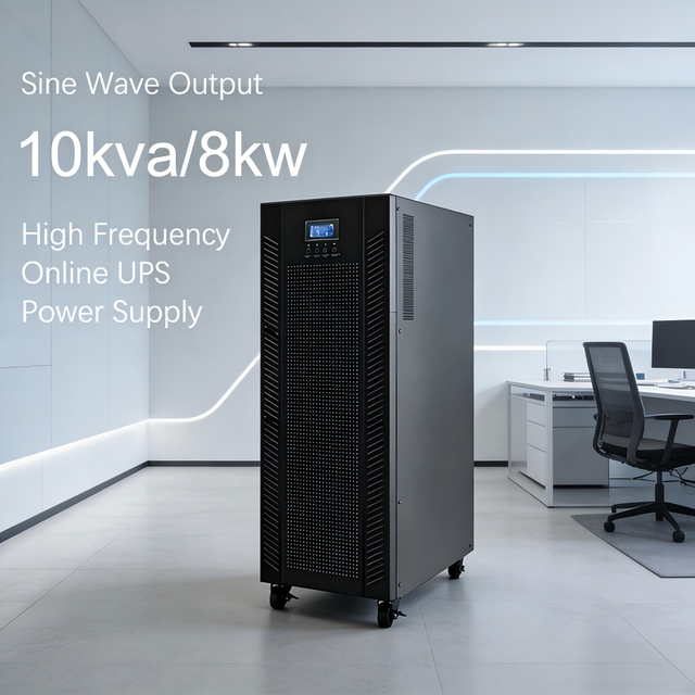 10KVA 8KW Three-Phase High Frequency Online UPS, Pure Sine Wave Uninterrupted Backup Power for Enterprise Computer Room Servers