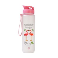 Gobelet à eau potable directe mignon de dessin animé avec poignée, tasse en plastique portable pour hommes, femmes, étudiants, pour la rentrée scolaire