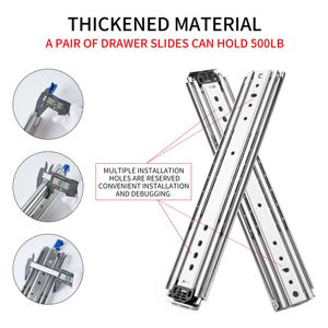 Correderas para cajones de alta resistencia de 76 mm, correderas de rodamiento de bolas de 225 kg para extensión de mesa, accesorios para correderas de cajones, gabinete - Product Image 6