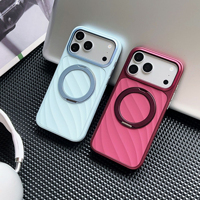 360 °   Étui de téléphone magnétique rotatif pour iPhone 18 Pro Max 17 Pro, coque de protection antichoc mate à effet d'ondulation