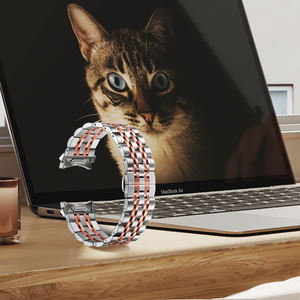 Bracelet de montre en métal pour Samsung Galaxy Watch 6 5 4 44 40 45mm Band Watch 6 Classic 47 42 46mm No Gaps 7 Bandes Bracelet en acier inoxydable - Product Image 2