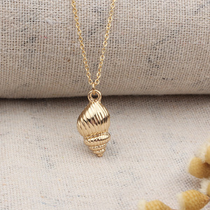 Bohemian Jewelry Wholesale Seashell Gold Plated Stainless Steel Conch Cowrie <strong>Boho</strong> Summer Shell <strong>Necklace</strong> - Product Image 3