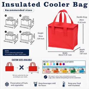 Sac isotherme personnalisé en non-tissé avec logo, grand sac de <span class=keywords><strong>livraison</strong></span> <span class=keywords><strong>alimentaire</strong></span> thermique, sac de pique-nique et de plage étanche, vente en gros - Product Image 5
